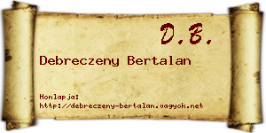 Debreczeny Bertalan névjegykártya